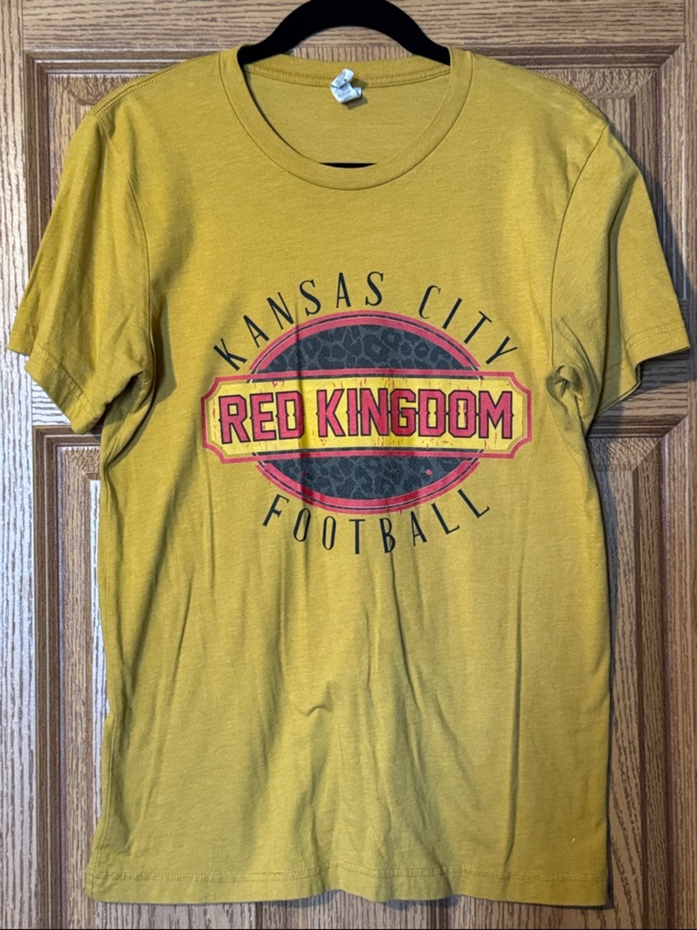 Bella Canvas Mustard Yellow 'Red Kingdom' Kansas City Football Tee